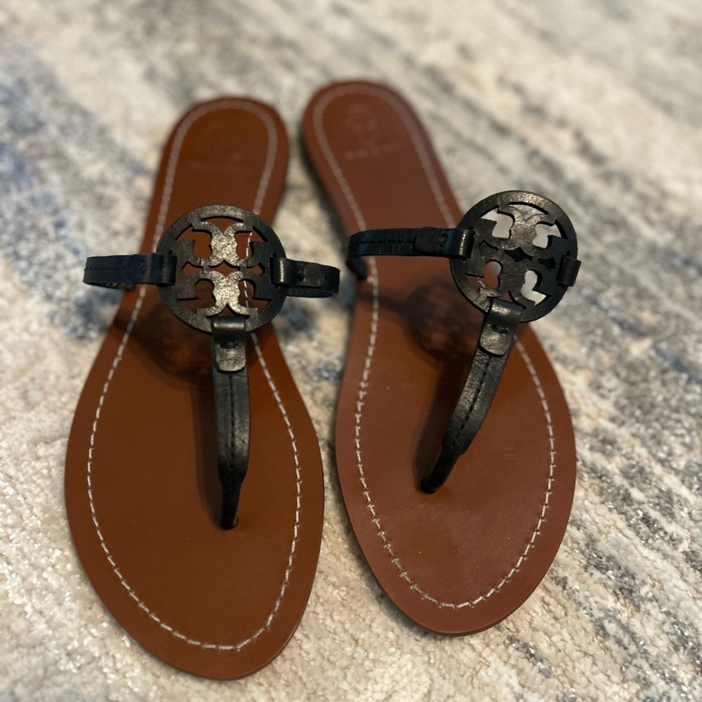 Tory Burch Black and Brown Sandals